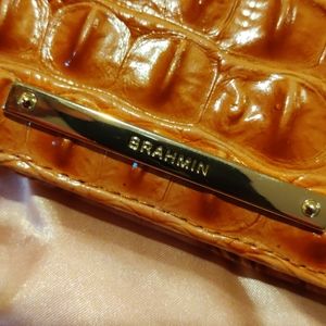 Brown Brahmin crocskin medium wallet